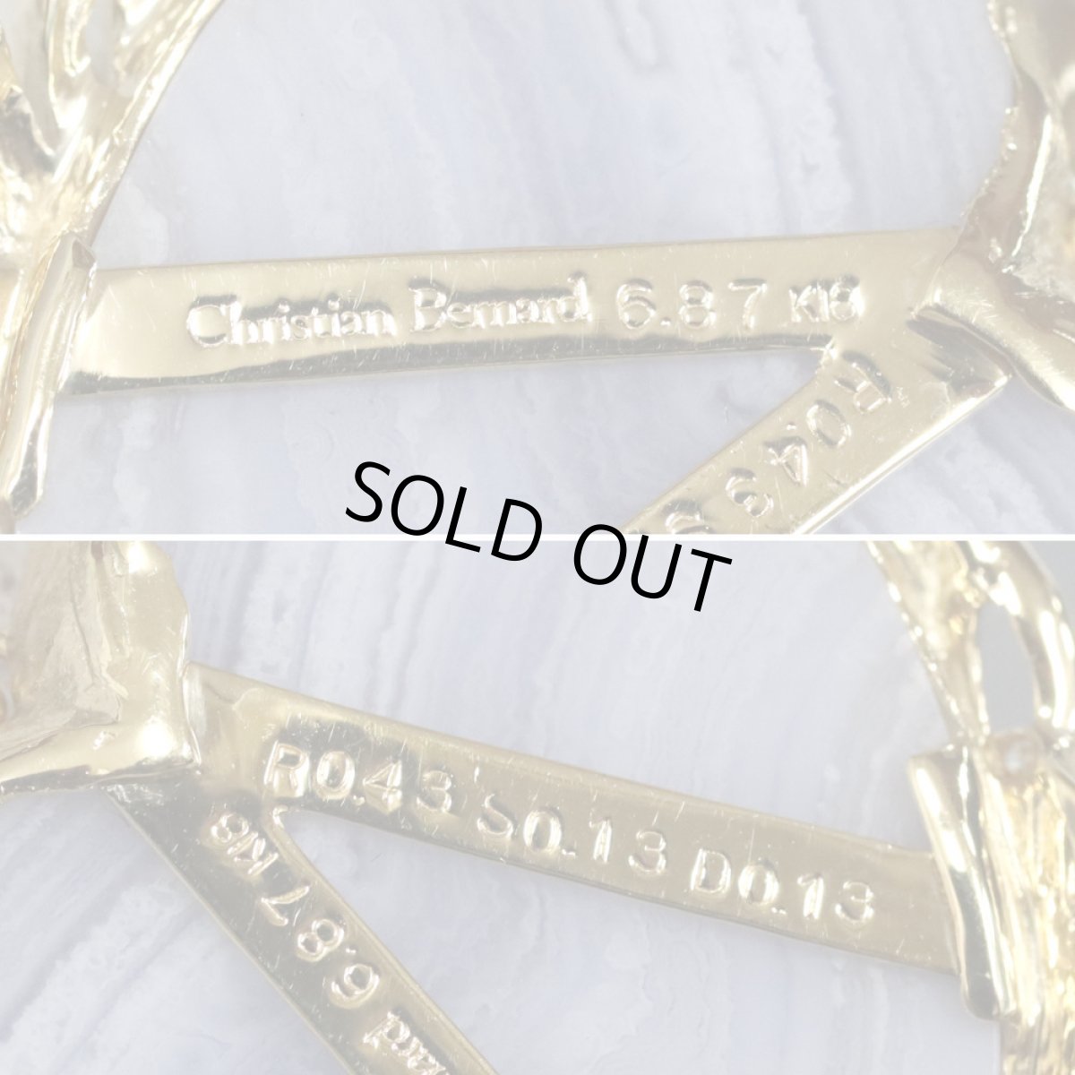 画像5: クリスチャンベルナール K18マルチカラーストーンペンダント カルセドニー6.87 R0.43 S0.13 D0.13 22.9g (5)