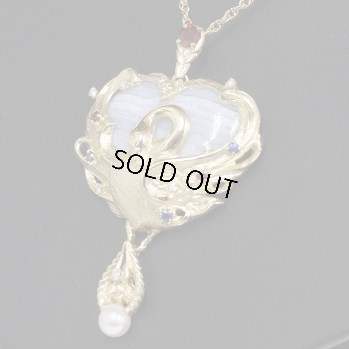 画像7: クリスチャンベルナール K18マルチカラーストーンペンダント カルセドニー6.87 R0.43 S0.13 D0.13 22.9g (7)