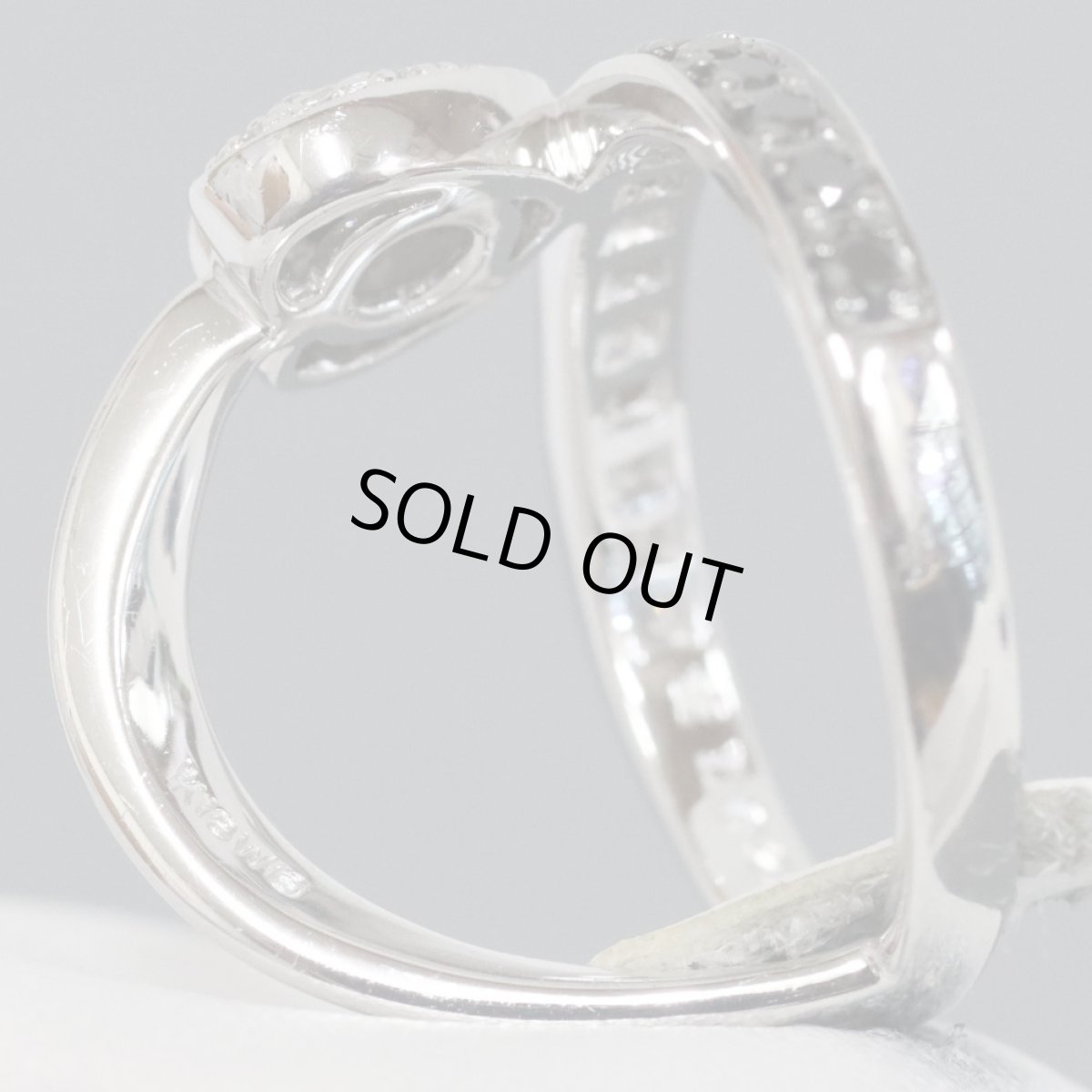 画像6: カラチ K18WGブラックダイヤモンド/ダイヤモンドリング BkD0.27 D0.22 8.5g 約#13 (6)