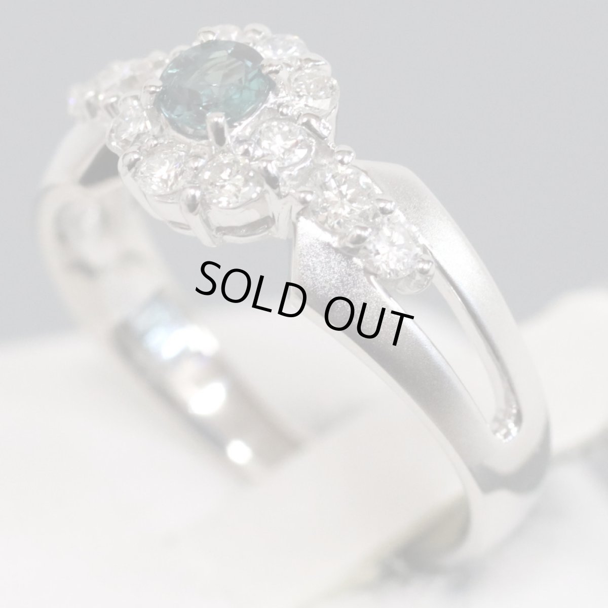 画像2: Pt900アレキサンドライトダイヤモンドリング A0.19 D0.38 5.5g #12 (2)