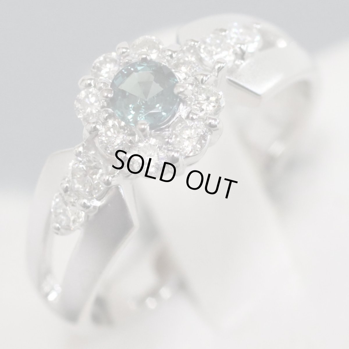 画像3: Pt900アレキサンドライトダイヤモンドリング A0.19 D0.38 5.5g #12 (3)