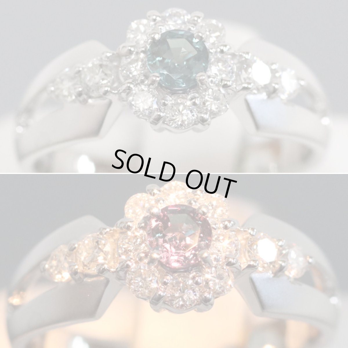 画像5: Pt900アレキサンドライトダイヤモンドリング A0.19 D0.38 5.5g #12 (5)