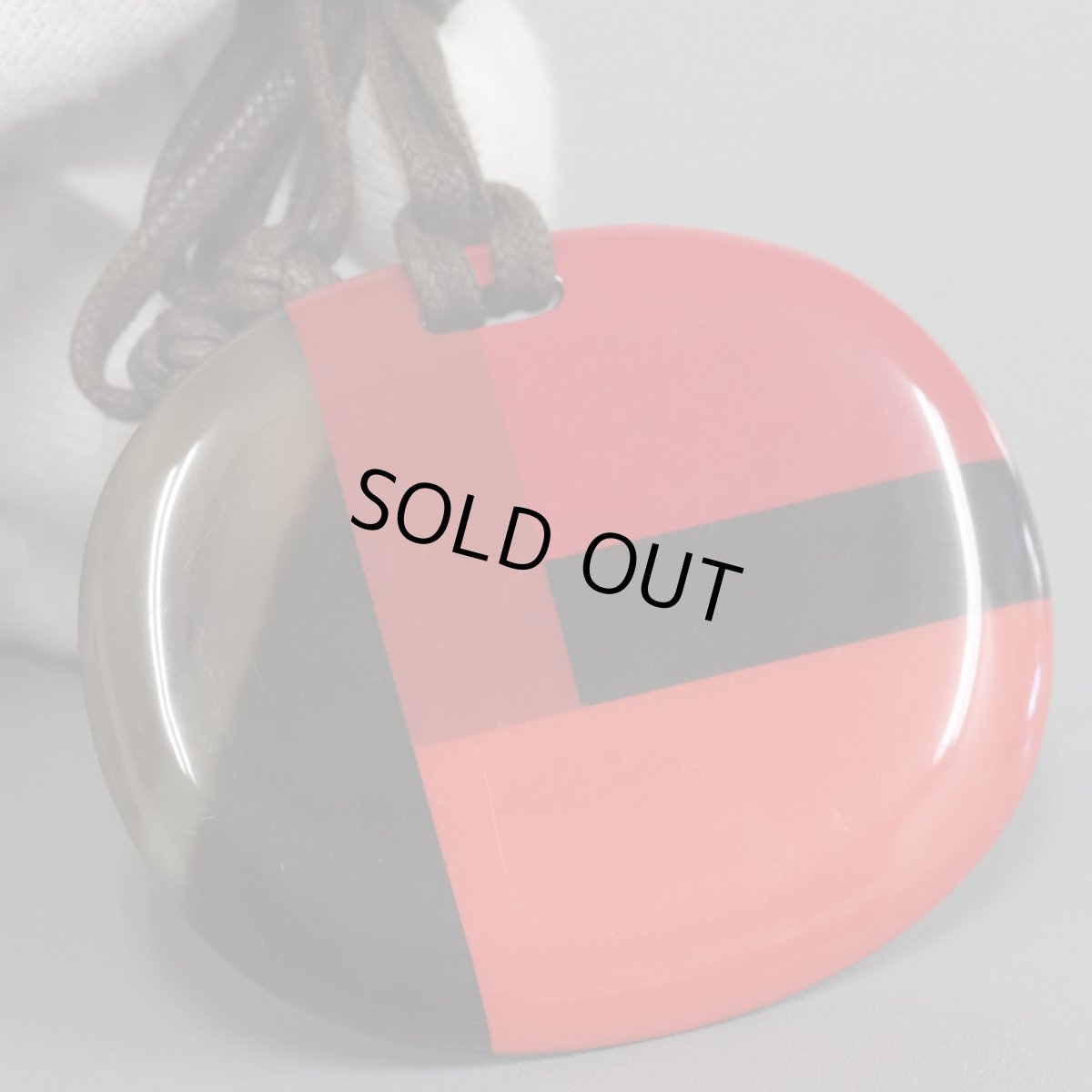 画像2: エルメス バッファローホーン ネックレス 赤 (2)