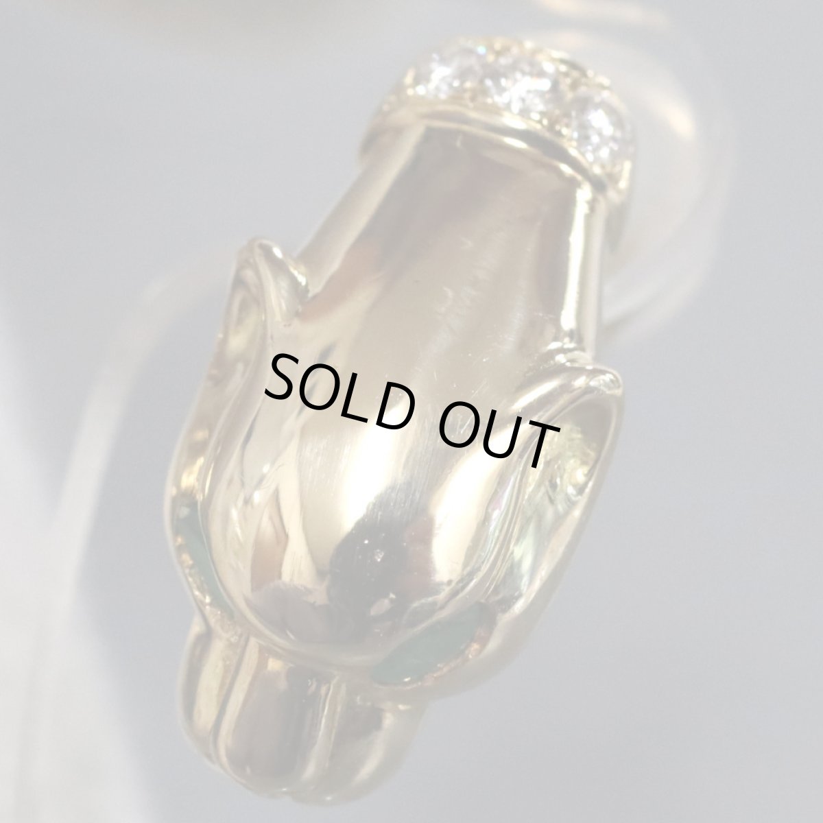 画像2: 750エメラルドダイヤモンドイヤリング パンサーモチーフ 14.3g (2)