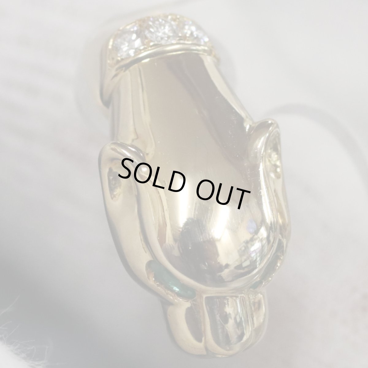 画像3: 750エメラルドダイヤモンドイヤリング パンサーモチーフ 14.3g (3)