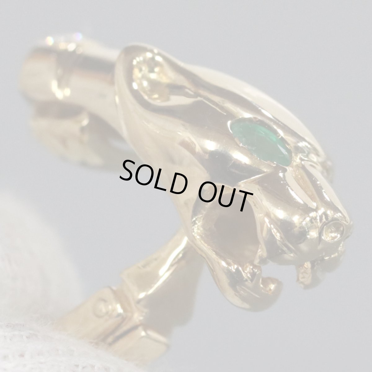 画像4: 750エメラルドダイヤモンドイヤリング パンサーモチーフ 14.3g (4)