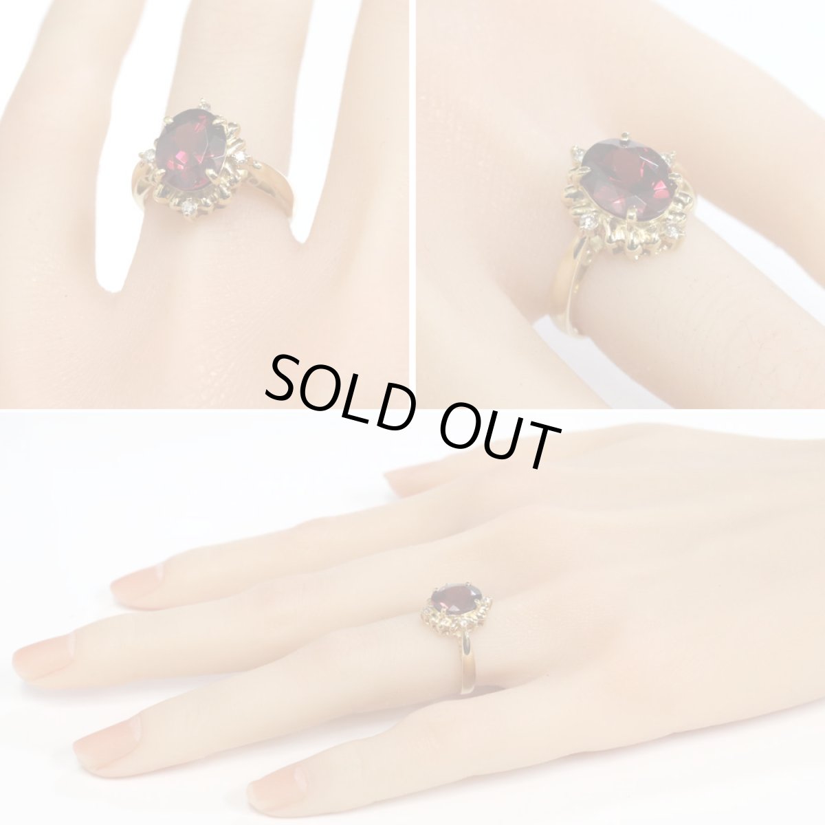 画像10: K18ガーネットダイヤモンドリング 5.1g #12 (10)