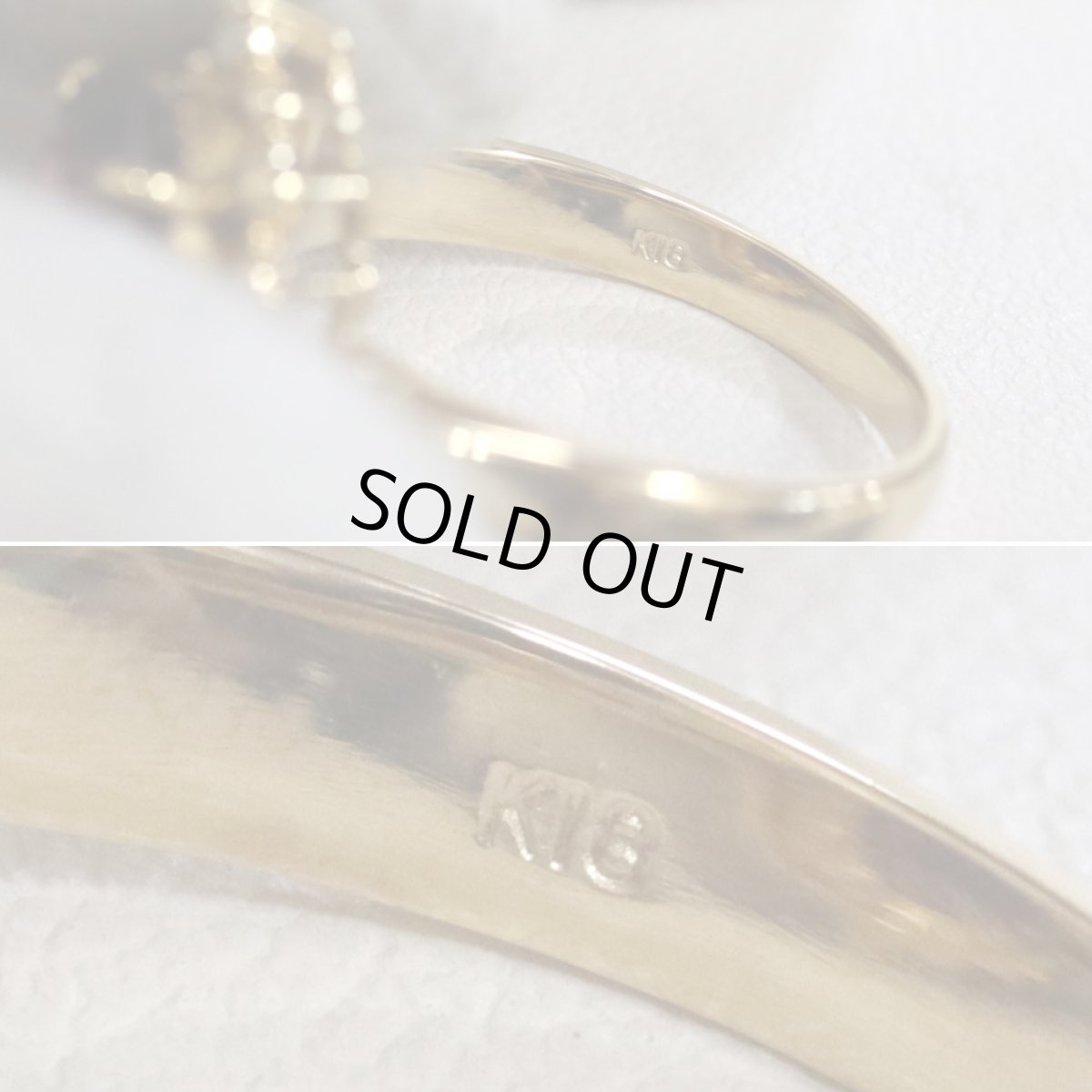 画像7: K18ガーネットダイヤモンドリング 5.1g #12 (7)