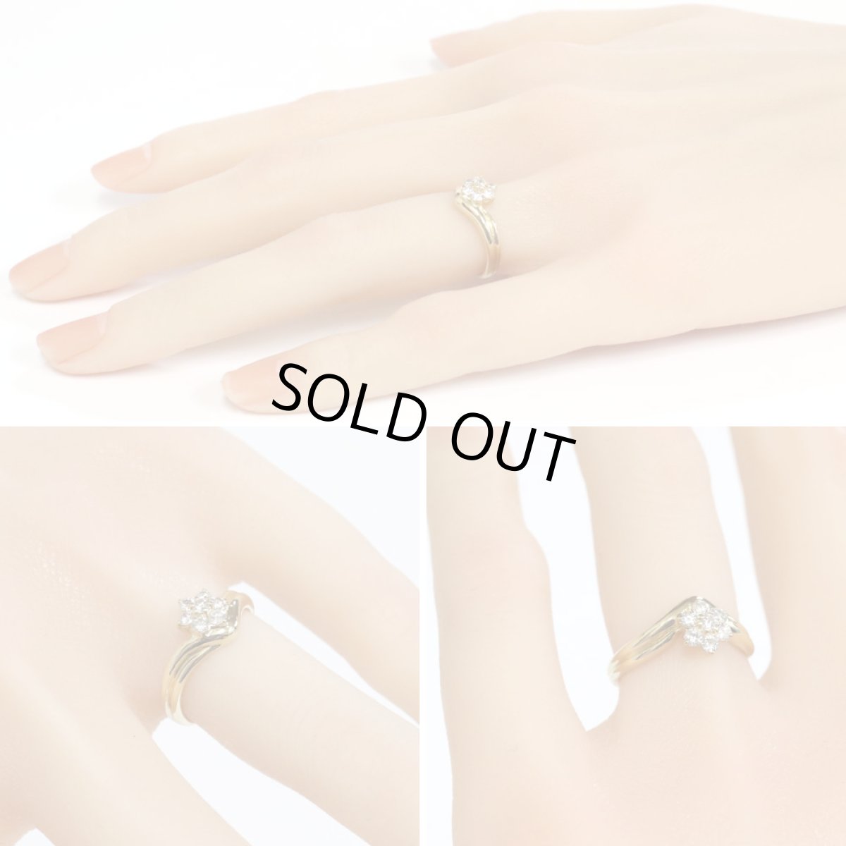 画像10: K18ダイヤモンドリング フラワーモチーフ D0.30 2.8g #9 (10)