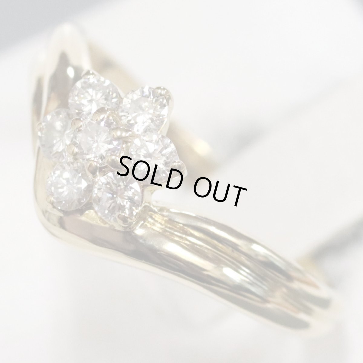 画像4: K18ダイヤモンドリング フラワーモチーフ D0.30 2.8g #9 (4)