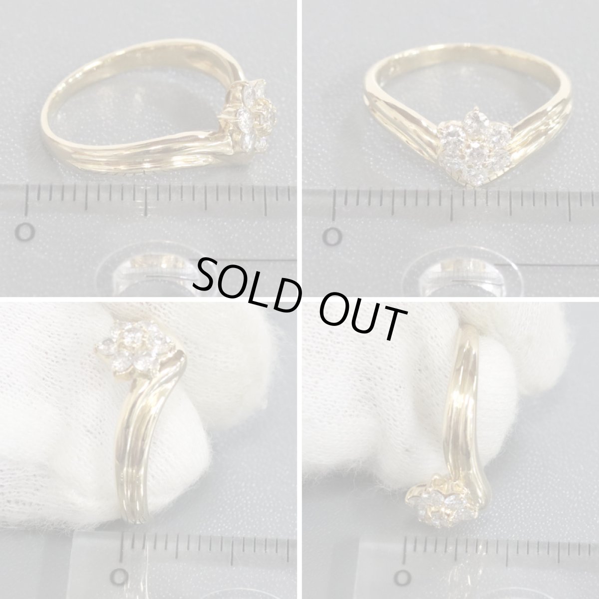 画像9: K18ダイヤモンドリング フラワーモチーフ D0.30 2.8g #9 (9)