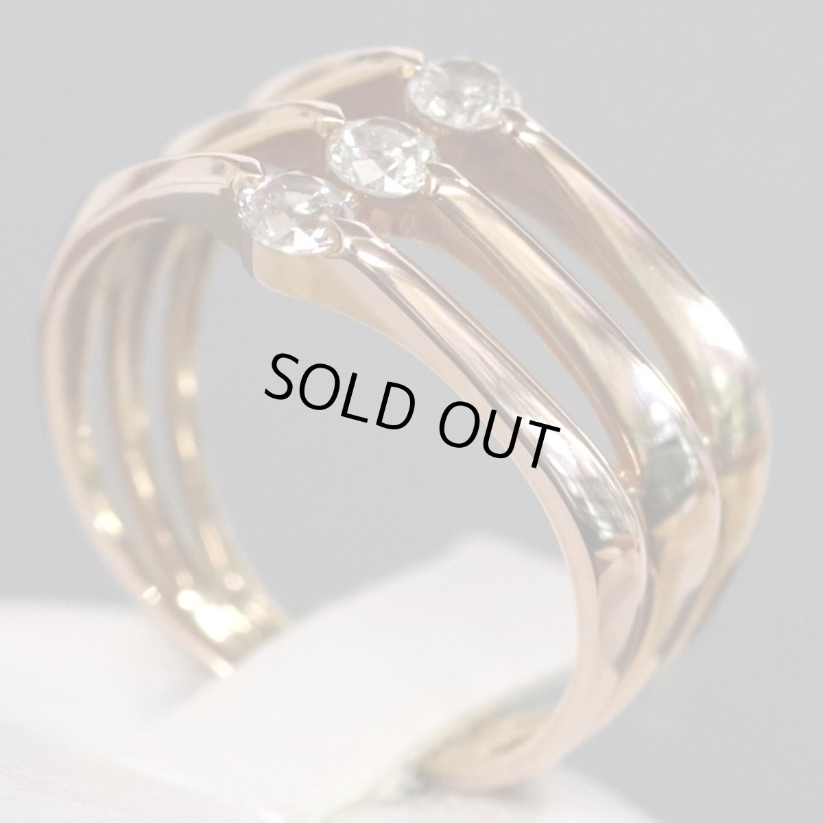 画像2: K18PGダイヤモンドリング D0.30 3.3g #12 (2)