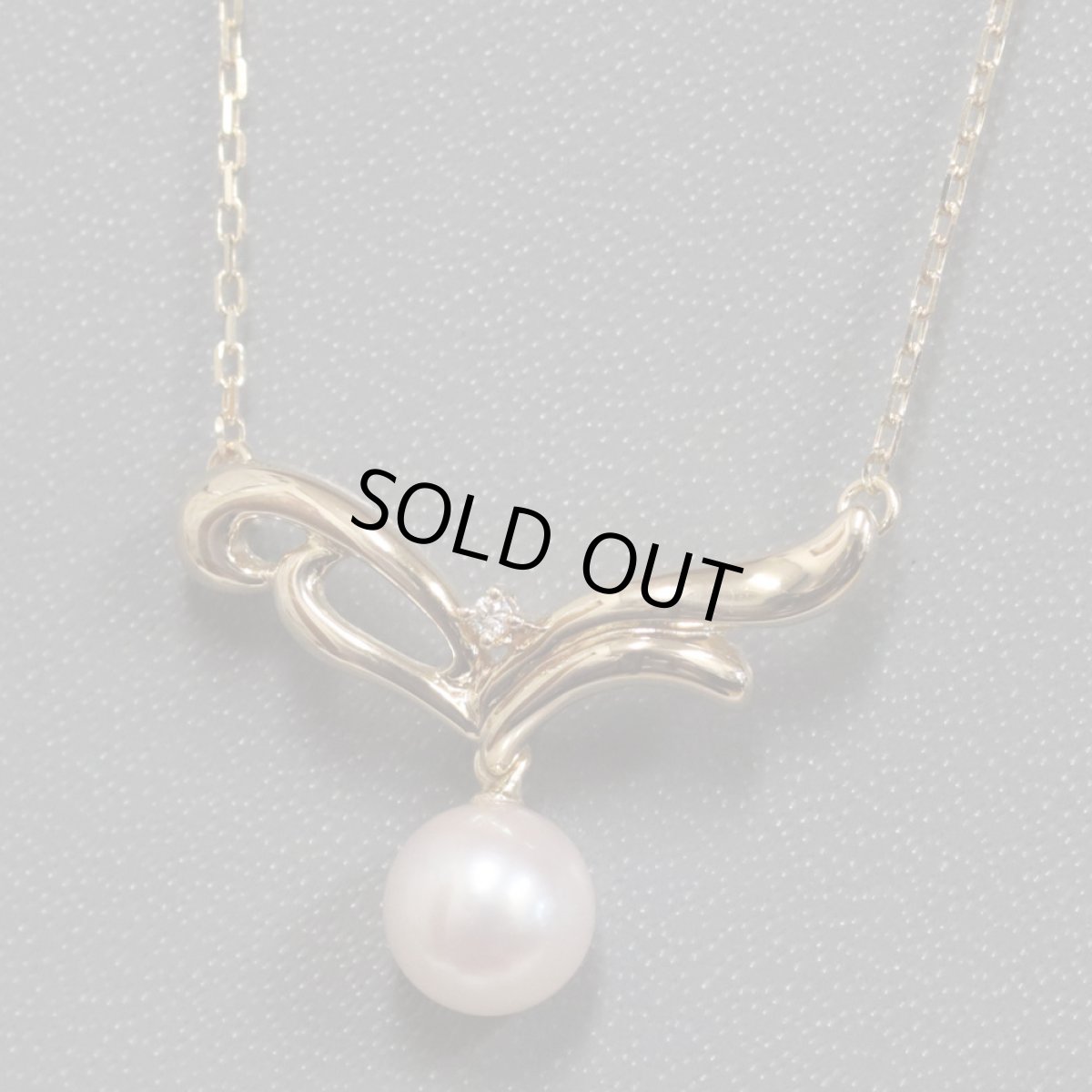 画像1: タサキ K18パールダイヤモンドネックレス D0.01 3.9g (1)