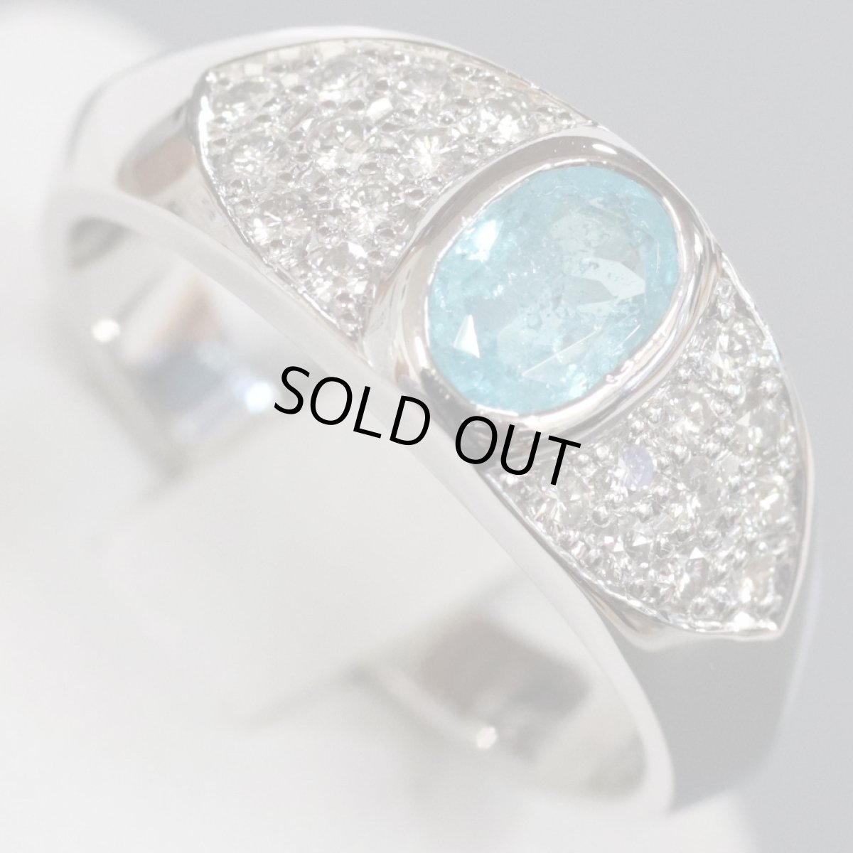 画像3: K18WGパライバトルマリンダイヤモンドリング T0.597 D0.34 7.0g #15.5 (3)