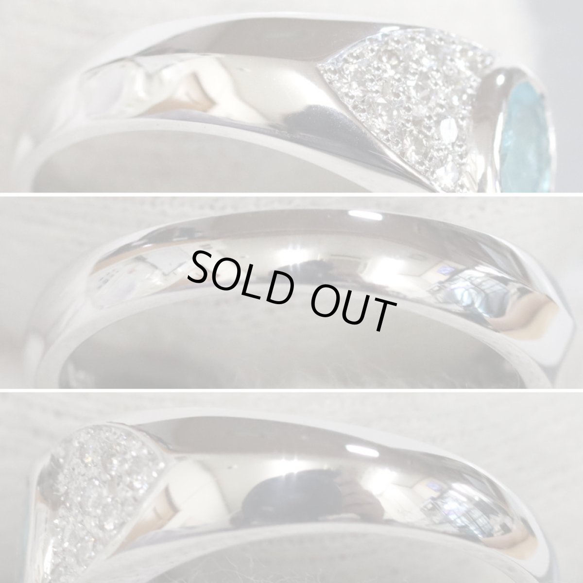 画像6: K18WGパライバトルマリンダイヤモンドリング T0.597 D0.34 7.0g #15.5 (6)