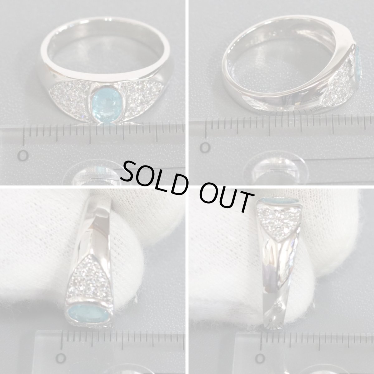 画像8: K18WGパライバトルマリンダイヤモンドリング T0.597 D0.34 7.0g #15.5 (8)