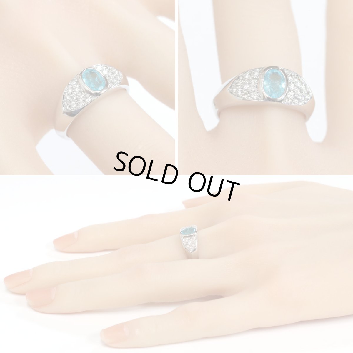 画像9: K18WGパライバトルマリンダイヤモンドリング T0.597 D0.34 7.0g #15.5 (9)