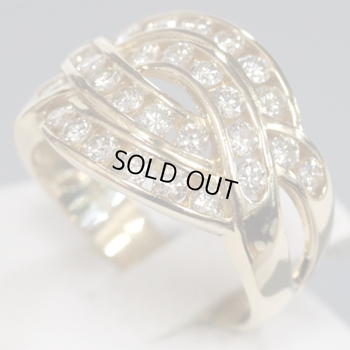 画像2: K18ダイヤモンドリング D1.00 5.9g #12.5 (2)