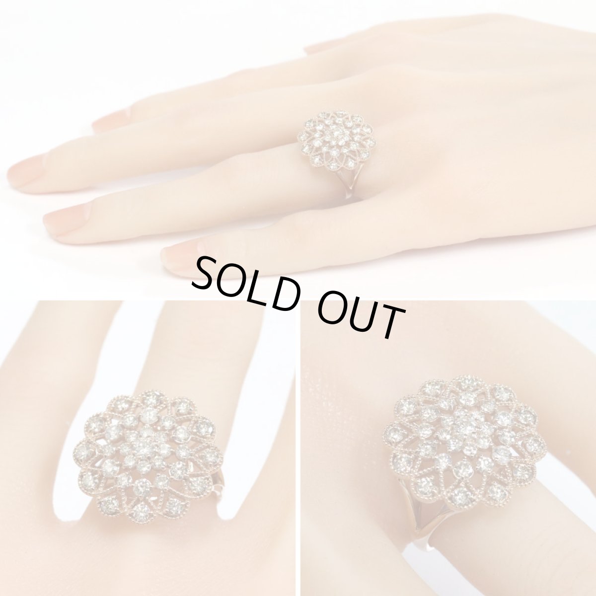 画像10: K18PGダイヤモンドリング D0.137 D1.60 6.1g #12 (10)