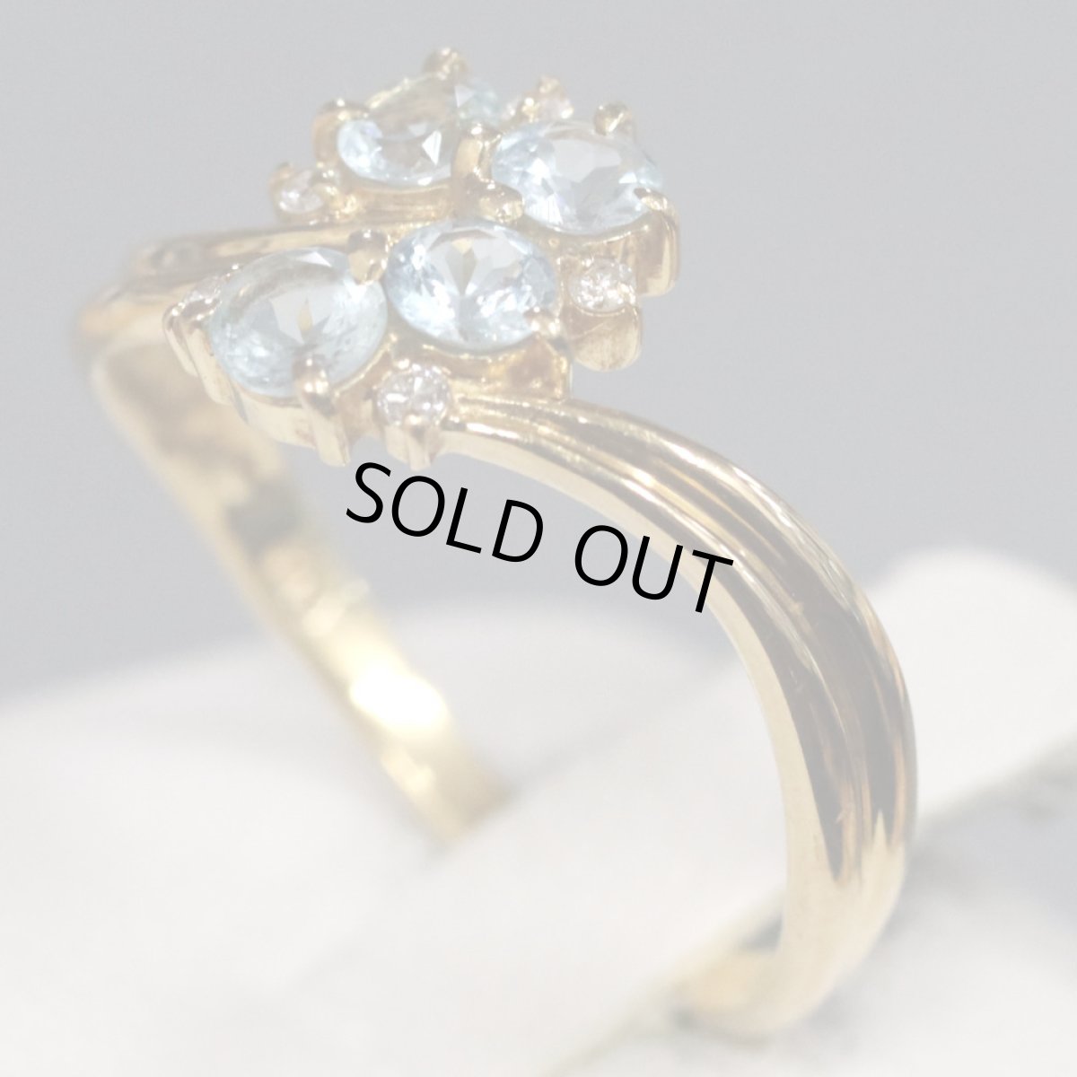 画像2: K18ブルートパーズダイヤモンドリング D0.04 2.0g #11 (2)