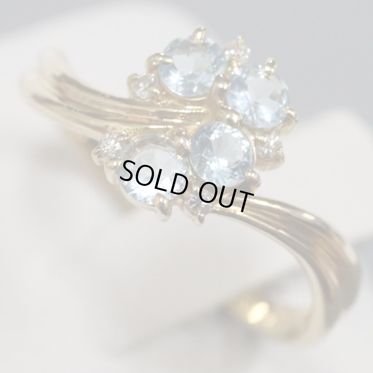 画像3: K18ブルートパーズダイヤモンドリング D0.04 2.0g #11 (3)