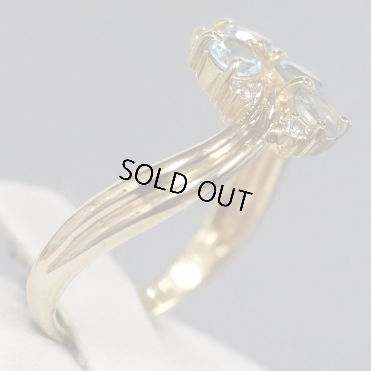 画像4: K18ブルートパーズダイヤモンドリング D0.04 2.0g #11 (4)