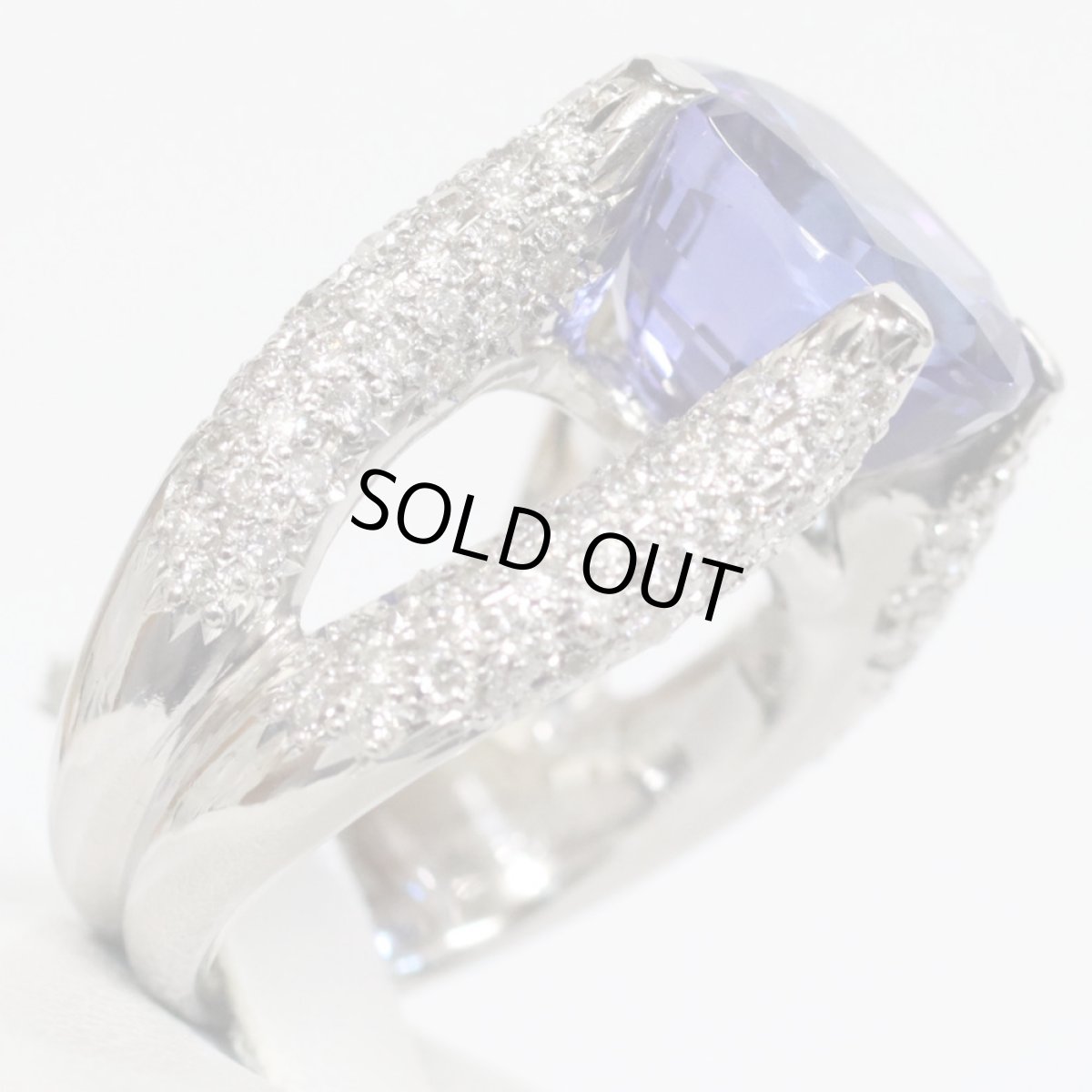 画像4: K18WGタンザナイトダイヤモンドリング TZ8.08 D1.49 17.8g #11 (4)