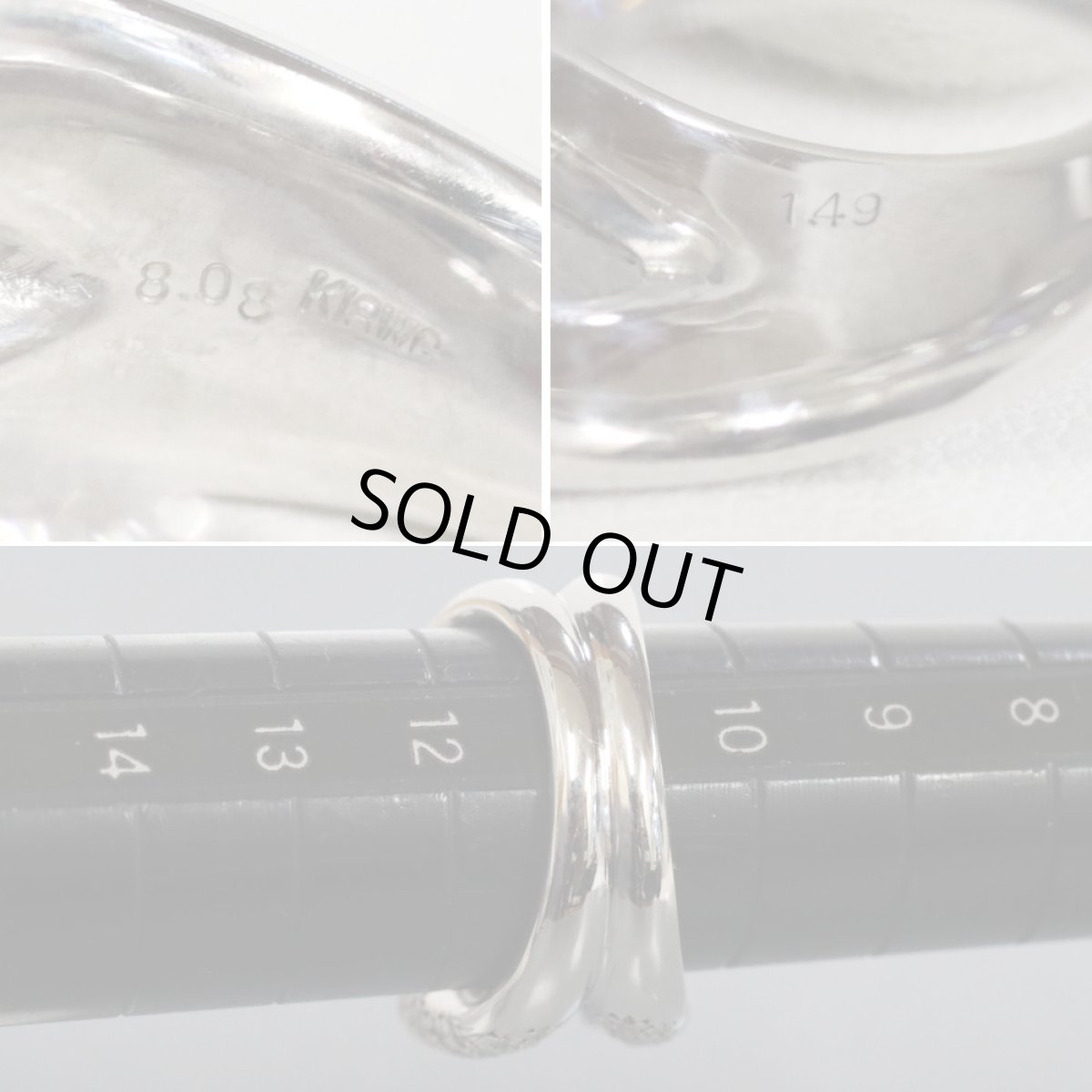 画像7: K18WGタンザナイトダイヤモンドリング TZ8.08 D1.49 17.8g #11 (7)