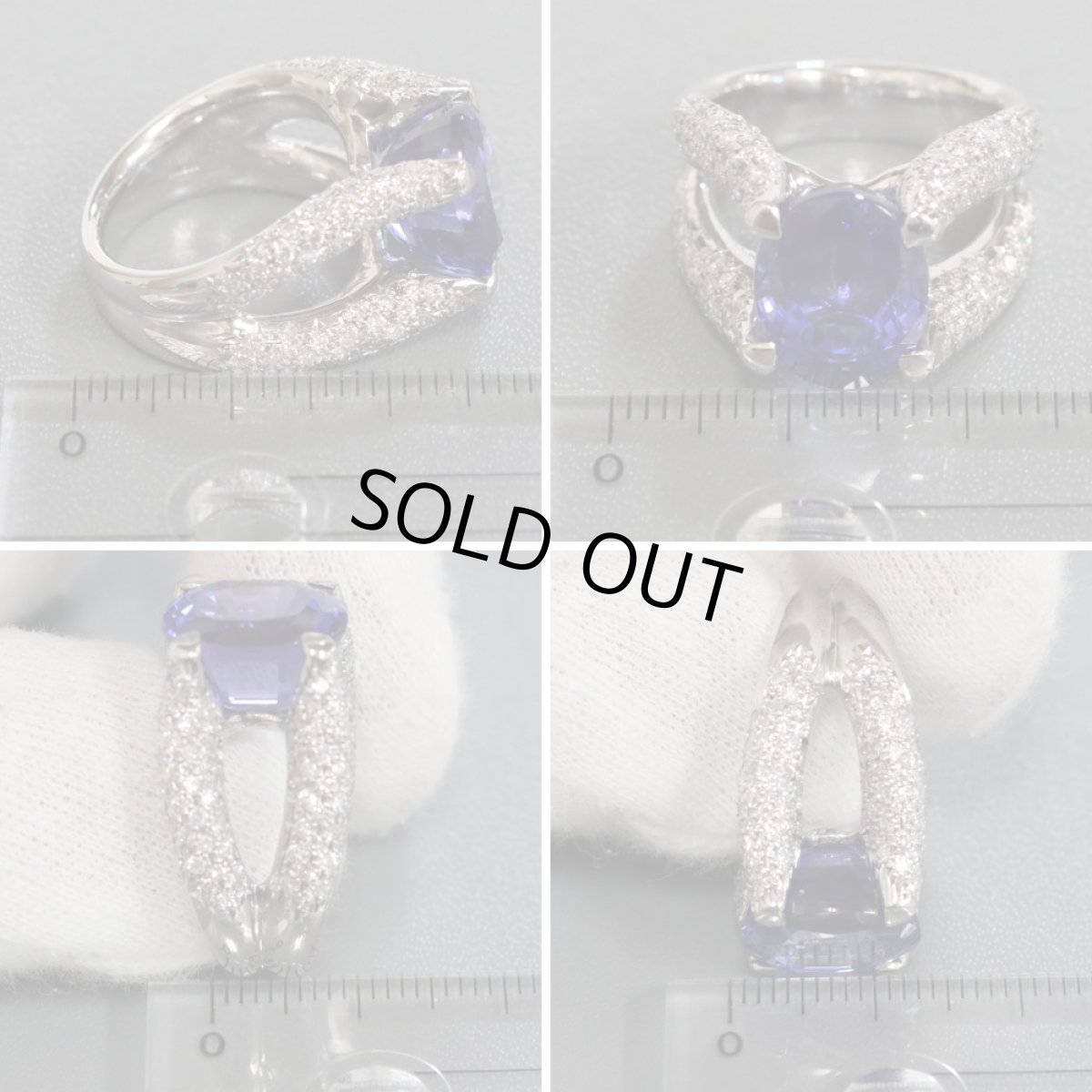 画像8: K18WGタンザナイトダイヤモンドリング TZ8.08 D1.49 17.8g #11 (8)