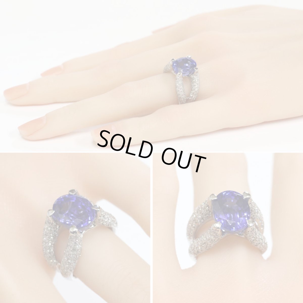 画像9: K18WGタンザナイトダイヤモンドリング TZ8.08 D1.49 17.8g #11 (9)