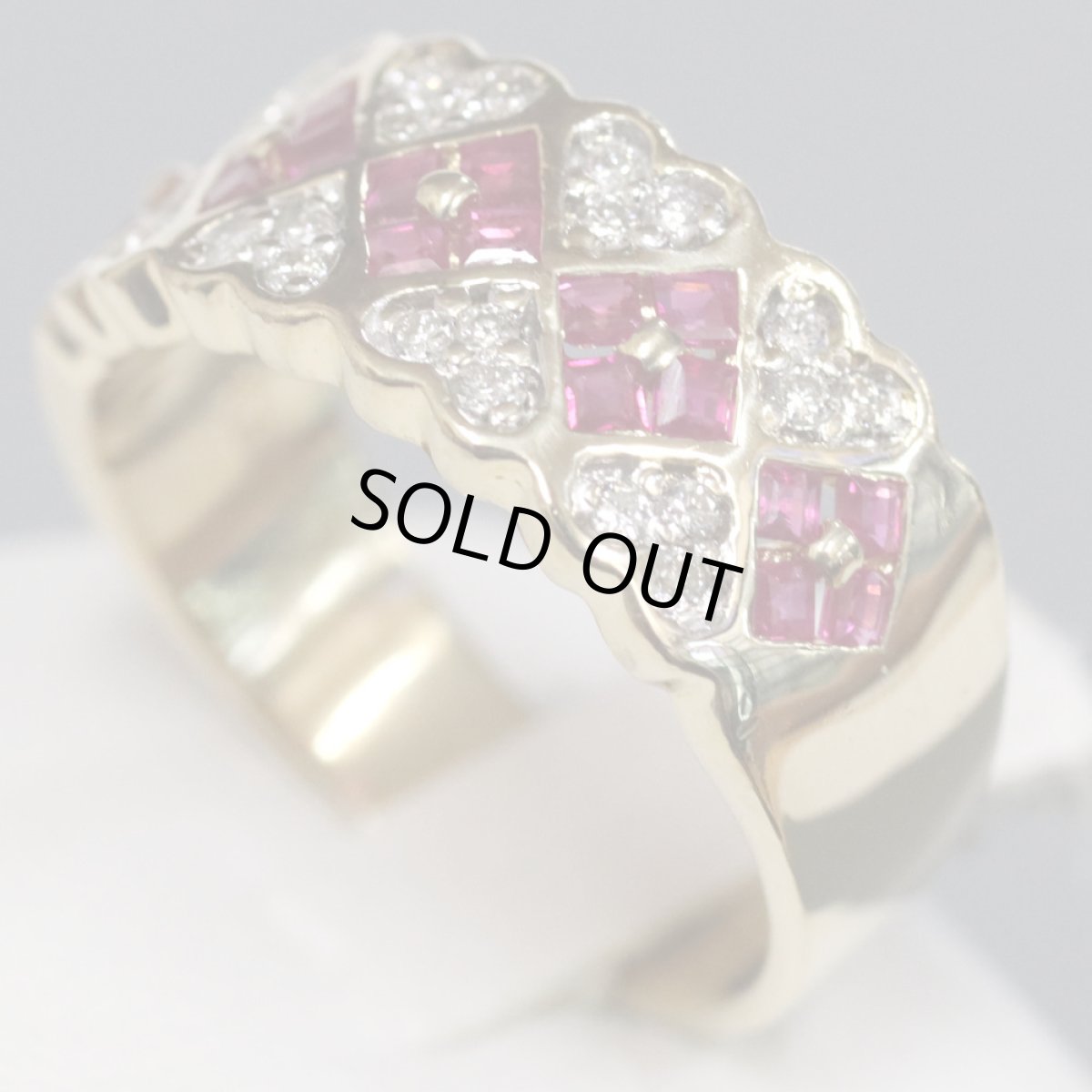 画像2: K18ルビーダイヤモンドリング R0.81 D0.18 7.0g #14 (2)