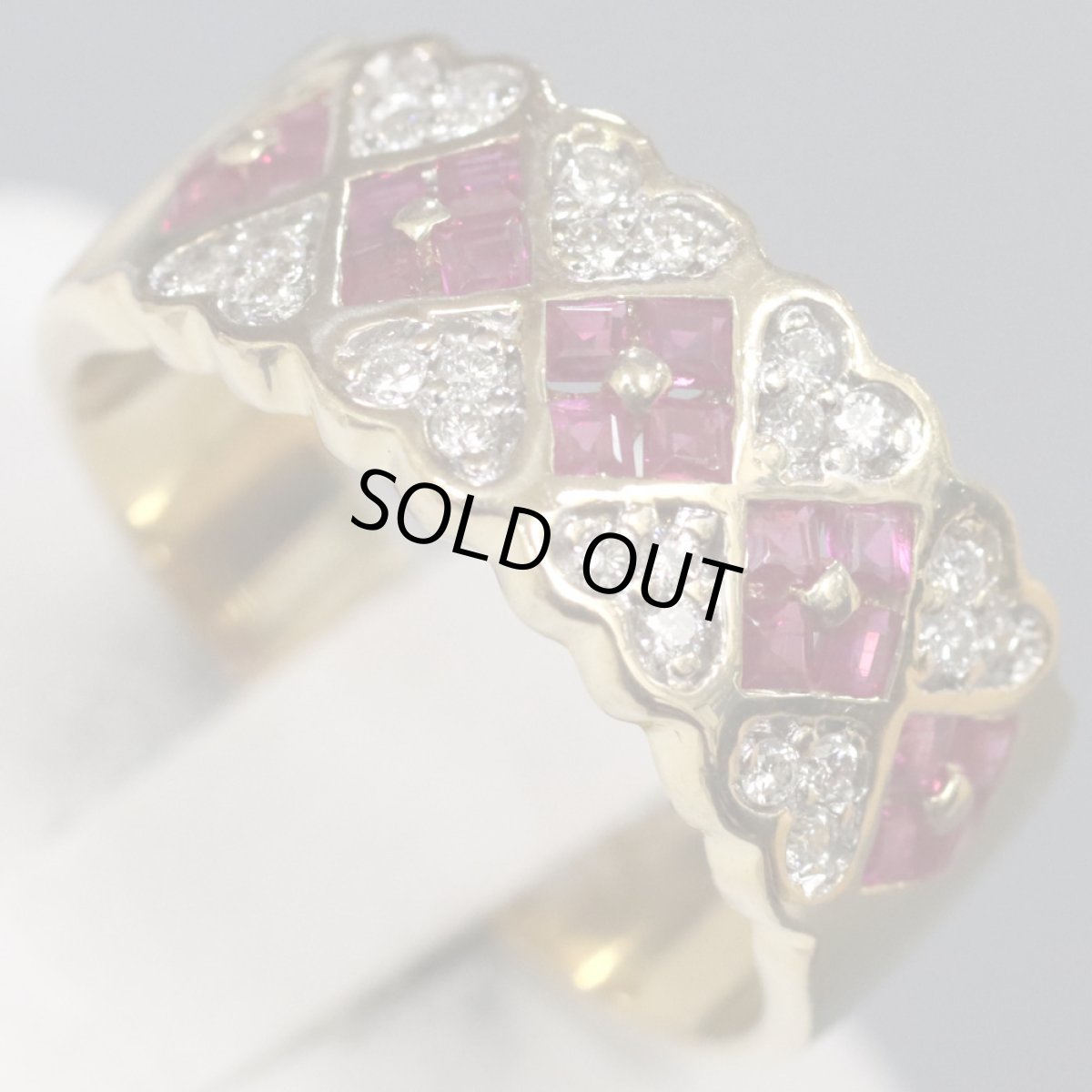 画像3: K18ルビーダイヤモンドリング R0.81 D0.18 7.0g #14 (3)