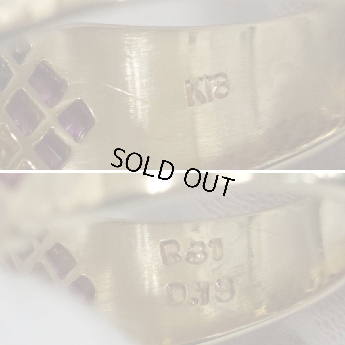 画像7: K18ルビーダイヤモンドリング R0.81 D0.18 7.0g #14 (7)