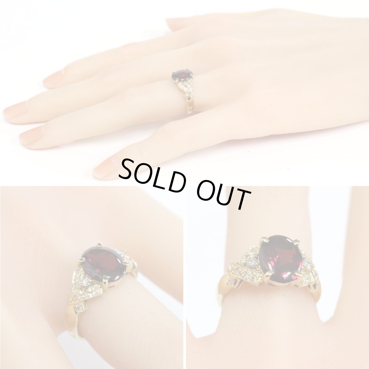 画像10: K18ガーネットダイヤモンドリング G2.8 D0.17 5.1g #11 (10)