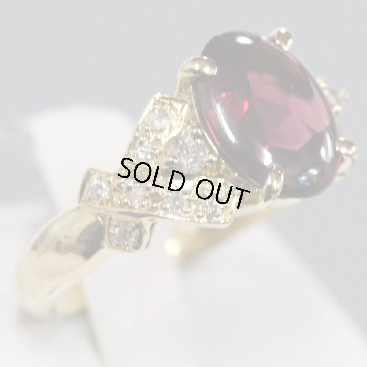 画像3: K18ガーネットダイヤモンドリング G2.8 D0.17 5.1g #11 (3)