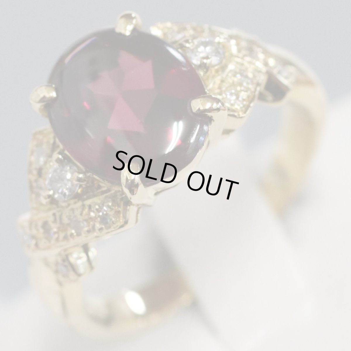 画像4: K18ガーネットダイヤモンドリング G2.8 D0.17 5.1g #11 (4)