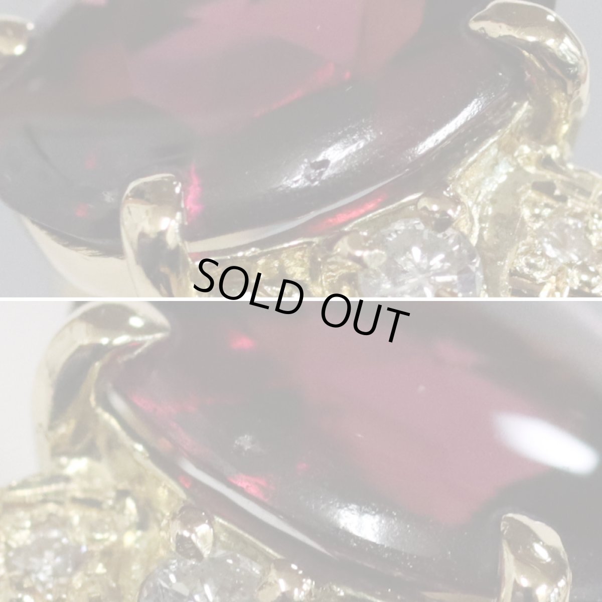 画像5: K18ガーネットダイヤモンドリング G2.8 D0.17 5.1g #11 (5)