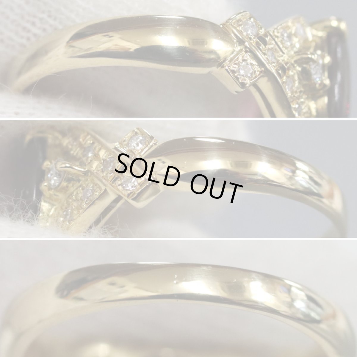 画像7: K18ガーネットダイヤモンドリング G2.8 D0.17 5.1g #11 (7)