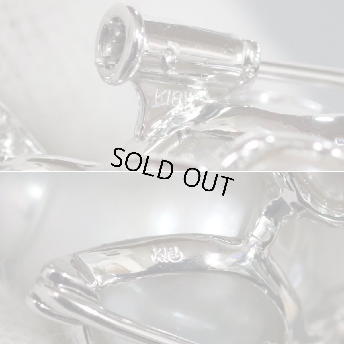 画像8: K18WGパールダイヤモンドルビーブローチ ネズミモチーフ 7.1g (8)