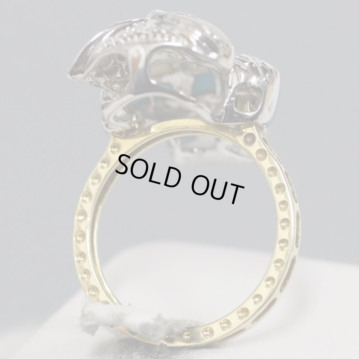 画像4: K18WG/K18マルチストーンペンダントトップ/リング フクロウモチーフ D0.02 G0.05 7.7g (4)