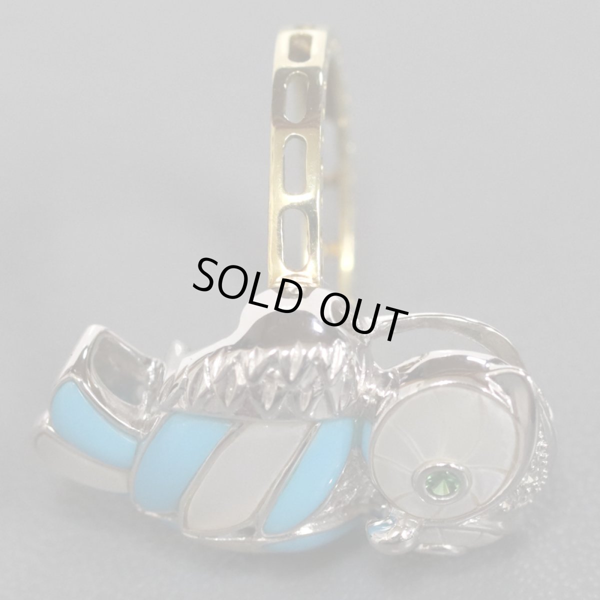 画像5: K18WG/K18マルチストーンペンダントトップ/リング フクロウモチーフ D0.02 G0.05 7.7g (5)