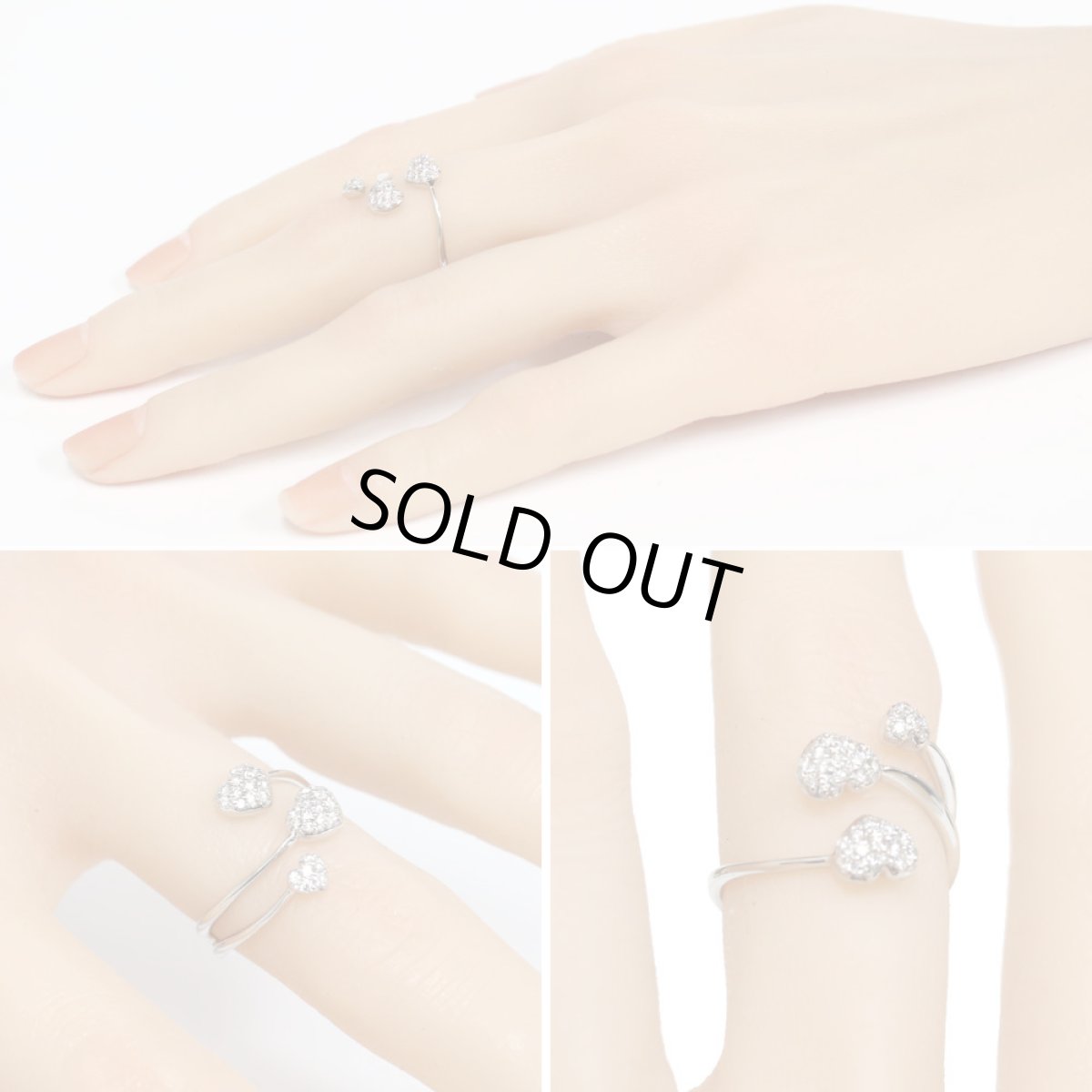 画像10: K18WGダイヤモンドリング ハートモチーフ D0.30 5.2g 可変式 (10)