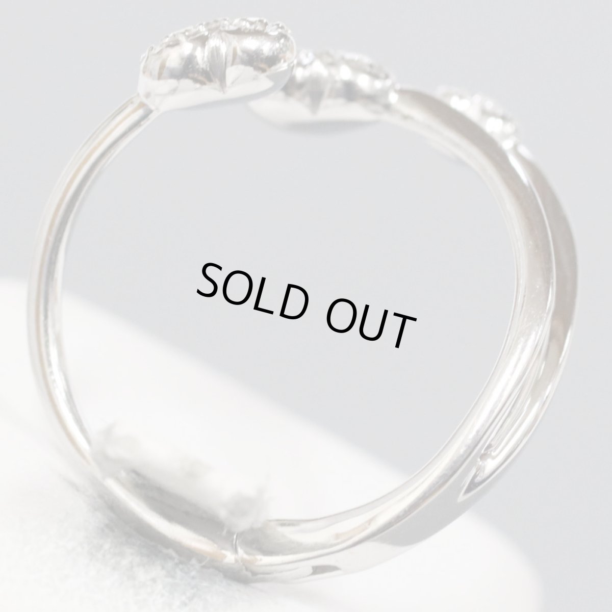 画像4: K18WGダイヤモンドリング ハートモチーフ D0.30 5.2g 可変式 (4)