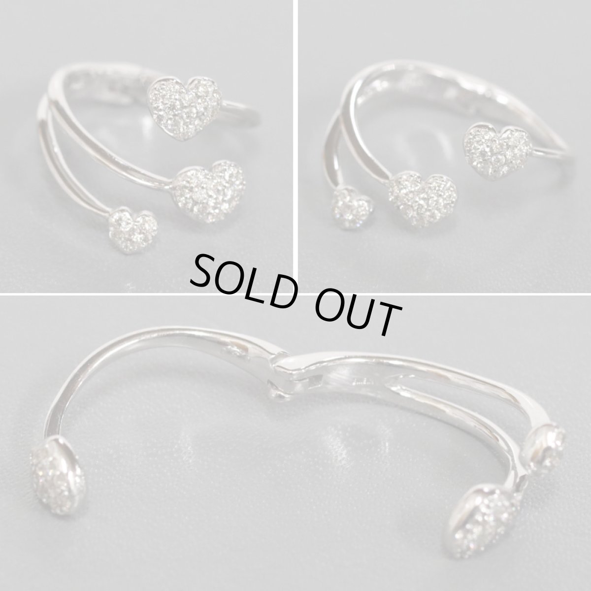 画像5: K18WGダイヤモンドリング ハートモチーフ D0.30 5.2g 可変式 (5)