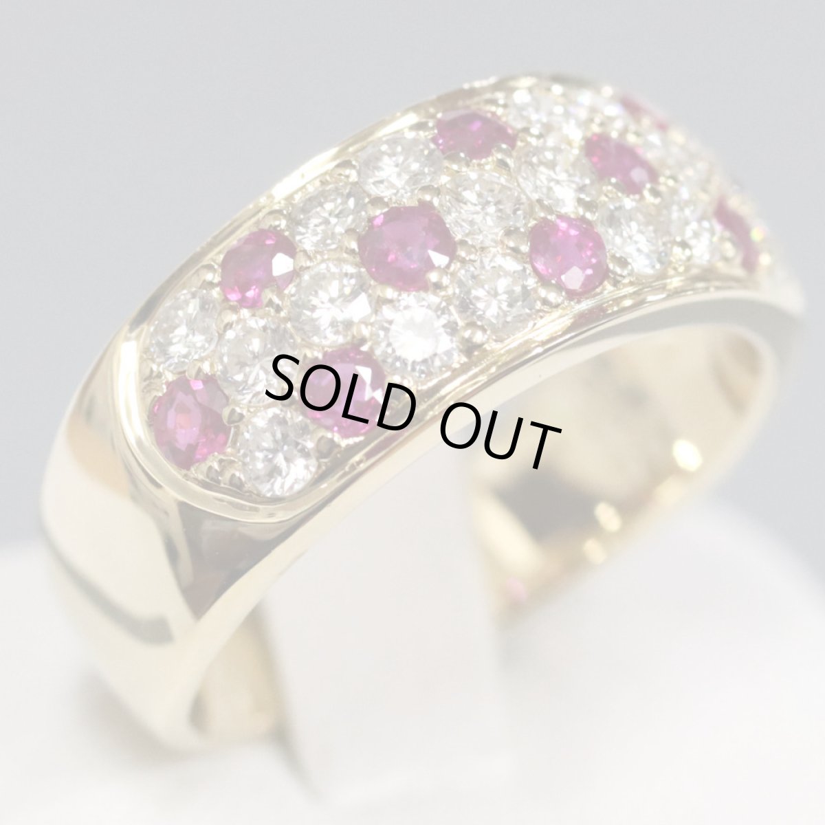 画像1: K18ルビーダイヤモンドリング R0.65 D0.75 7.7g #13 (1)