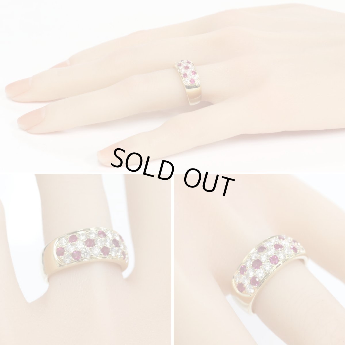 画像10: K18ルビーダイヤモンドリング R0.65 D0.75 7.7g #13 (10)