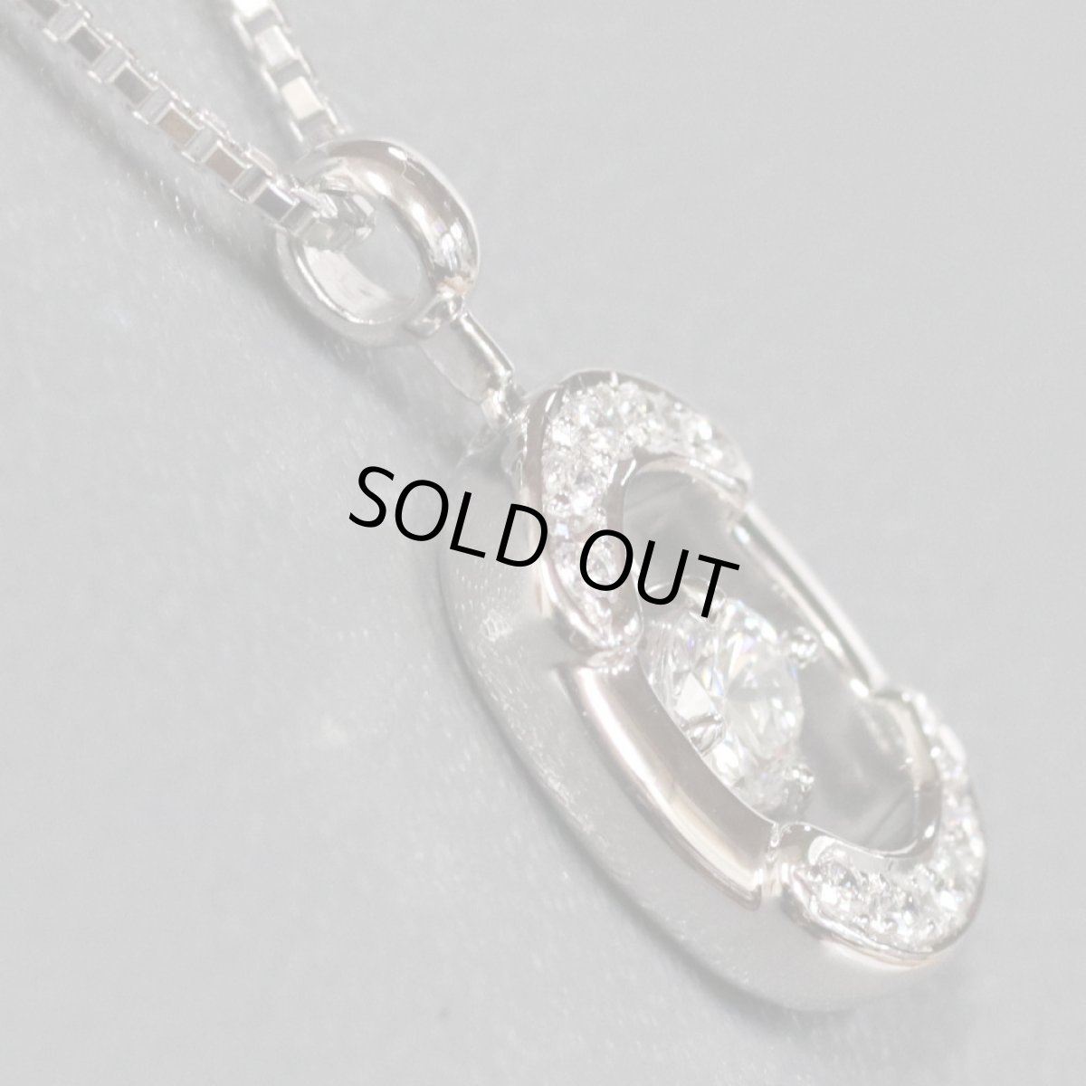 画像2: 星の砂 Pt900/850ダイヤモンドネックレス D0.23 D0.09 8.0g (2)