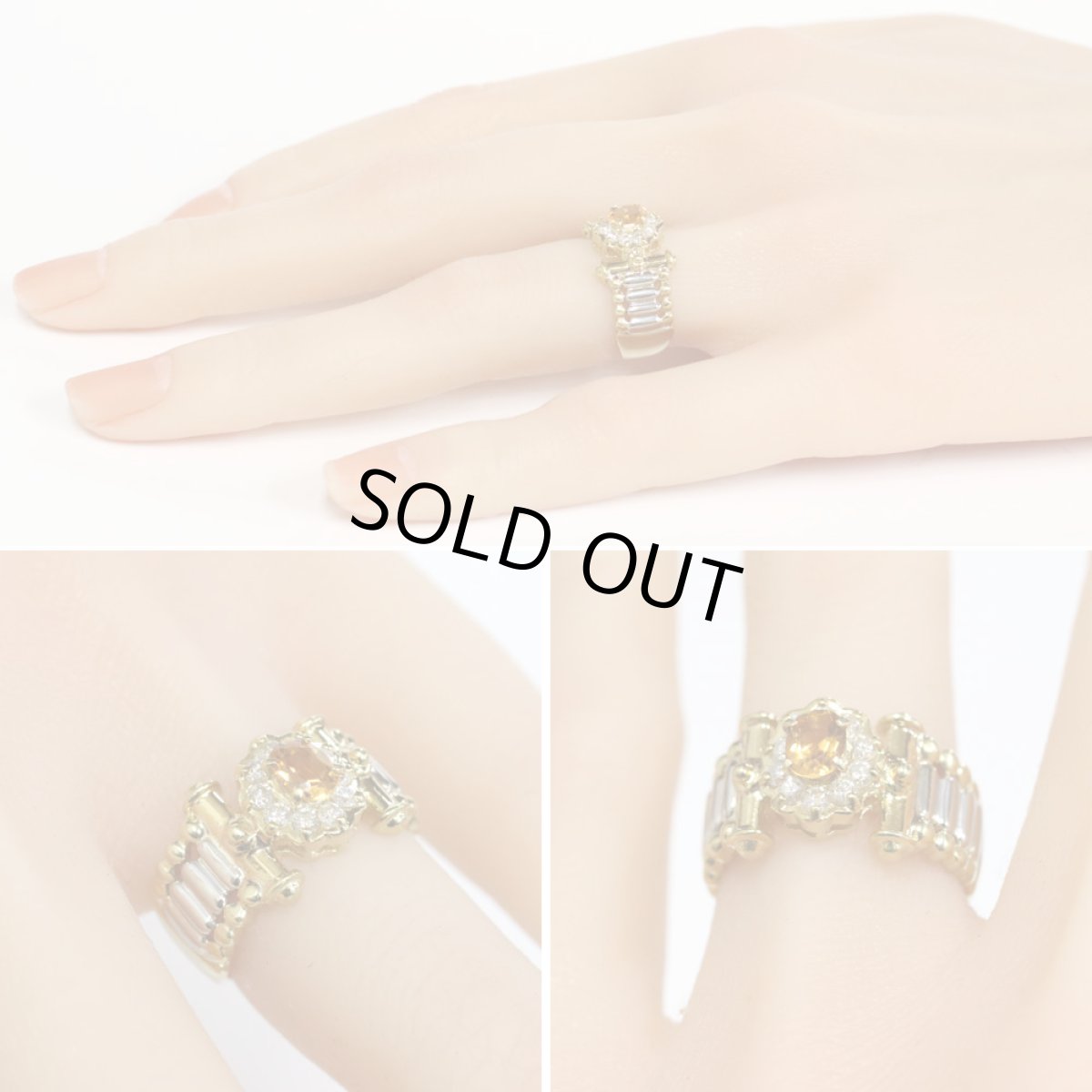 画像10: K18/Pt900トルマリンダイヤモンドリング T0.37 D0.33 6.9g #11.5 (10)