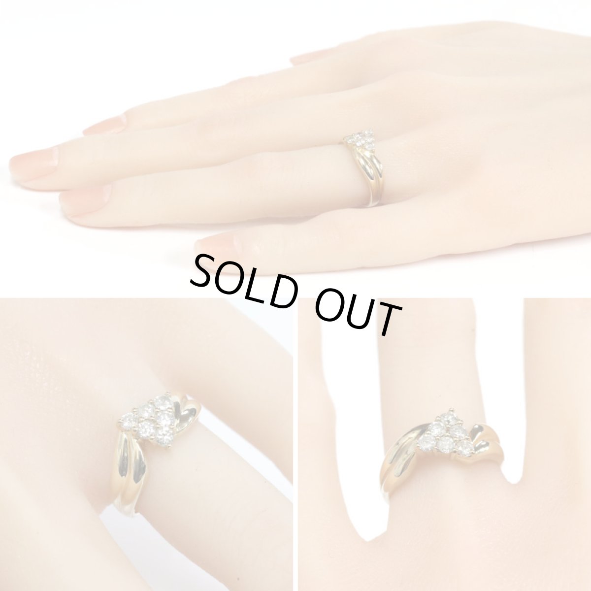 画像10: K18ダイヤモンドリング D0.43 3.6g #13 (10)