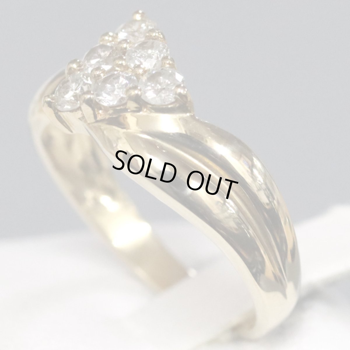 画像2: K18ダイヤモンドリング D0.43 3.6g #13 (2)